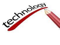 Citywide Tech Initiatives Pencil writing out the word technology with a thick red underline
